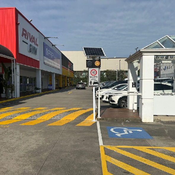 solar enhanced road sign installed at castle hill carpark