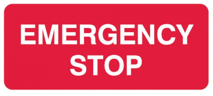 Emergency stop red sign