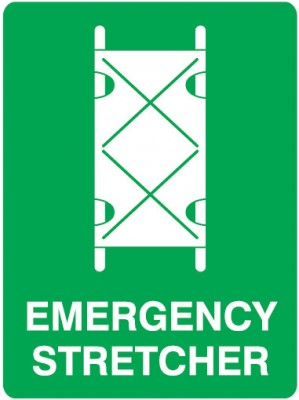 Emergency stretcher sign