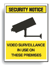 VIDEO SURVEILLANCE IN USE ON THESE PREMISES WITH PICTO
