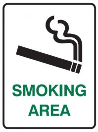 SMOKING AREA GREEN TEXT