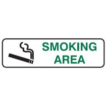 Smoking Area (Green on White, Landscape)