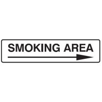 Smoking area right arrow sign