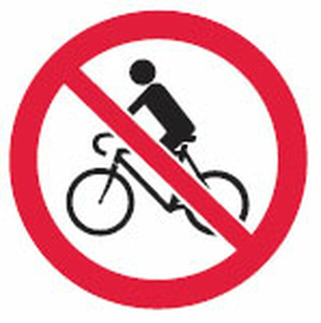 NO CYCLING PICTOGRAM SIGN