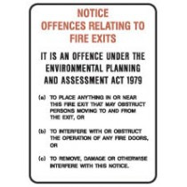 Offences relating to fire exits sign