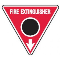 Fire extinguisher id black sign