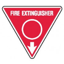 Fire extinguisher id red sign