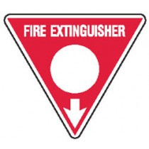 Fire extinguisher id white sign