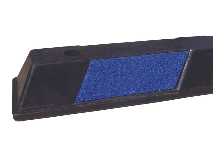 RWS1650 premium rubber wheel stop with blue chevrons