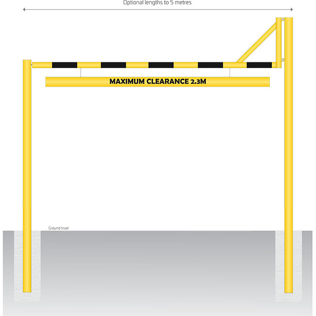 Height clearance frame with optional access