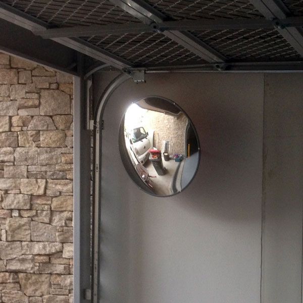 Stainless steel convex safety mirror for indoor use