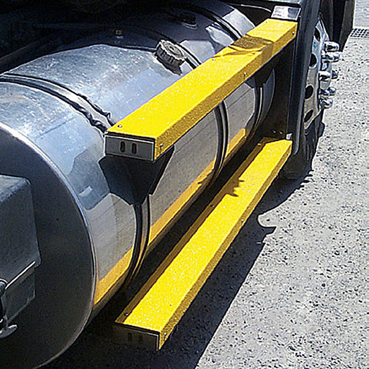 Treadsafe anti-slip nosings in use on truck
