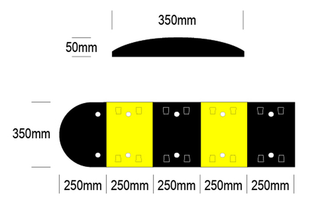 RS350 rubber speed hump diagram