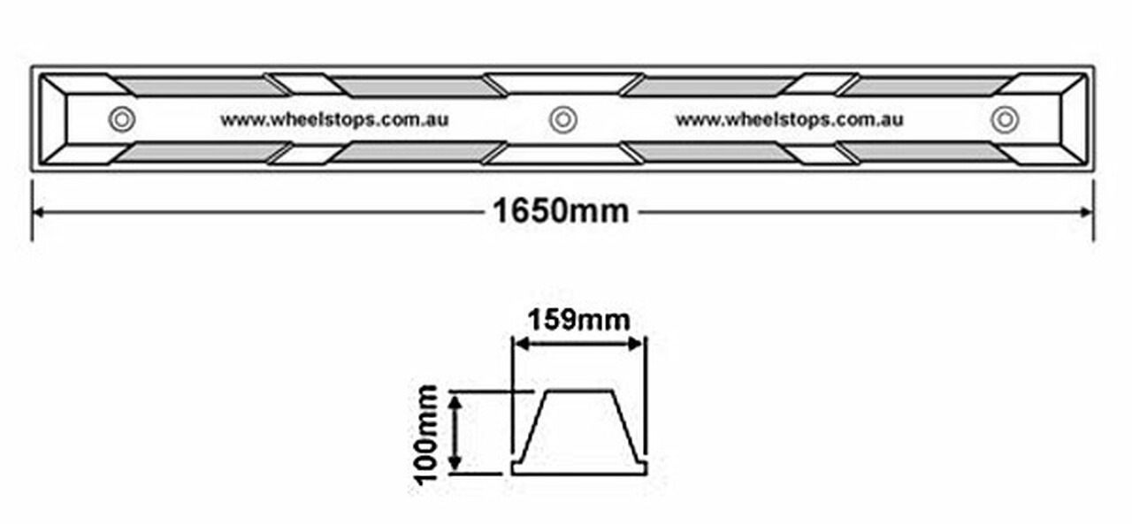 RWS1650 rubber wheel stop spec