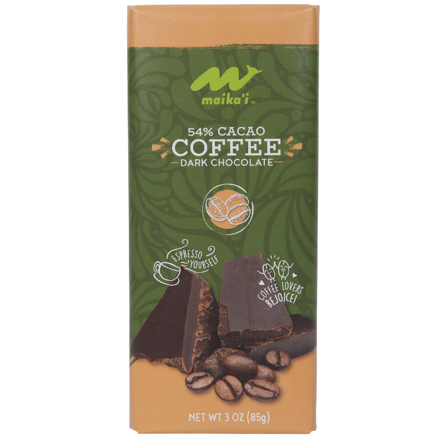 Maika`i Coffee 54% Cacao Dark Chocolate Bar - Foodland by Mail