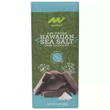 Maika`i Sea Salt 64% Dark Chocolate Bar - Foodland by Mail