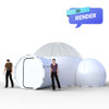 Inflatable bubble tent entrance