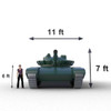 T-72 Inflatable Army Tank Reference Image - Detailed Blueprint - Front View
