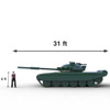 T-72 Inflatable Army Tank Reference Image - Detailed Blueprint - Side View