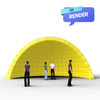 Inflatable Tent Molecular Acoustic Shell Render