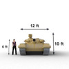 T-90  Inflatable tank for sale  measurent