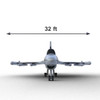 inflatable fighter jet F-16  Blueprint Front View