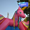 unicorn bounce house close-up