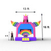 unicorn bounce house size