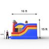 combo bounce house size