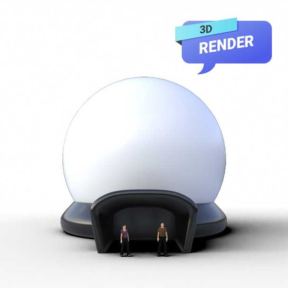 inflatable dome tent render