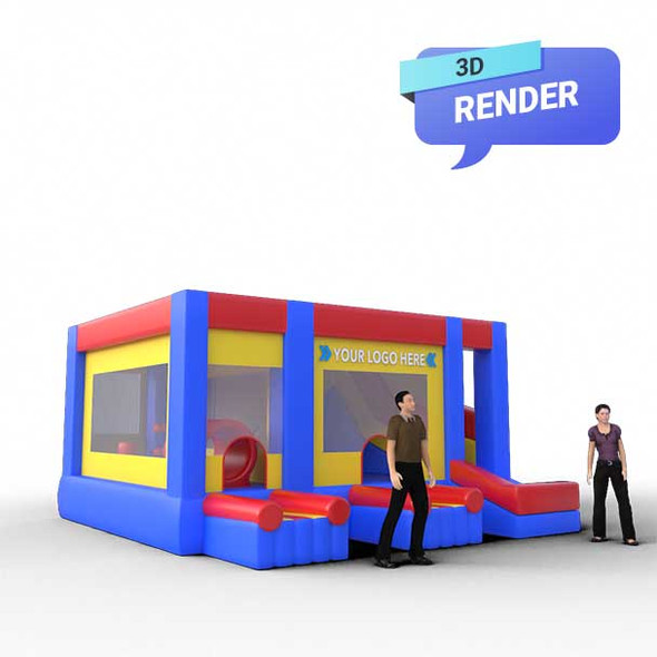 jump house with slide render
