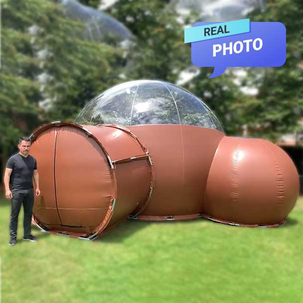 Inflatable bubble tent outdoors