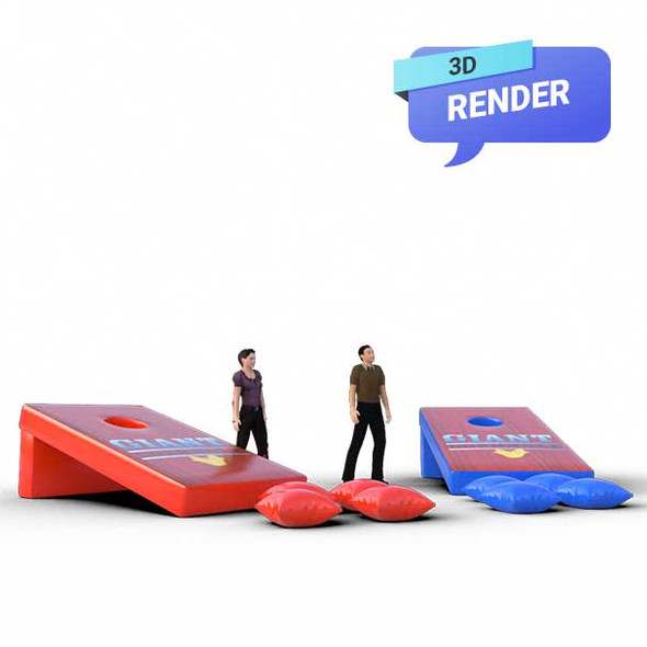 inflatable corn hole render