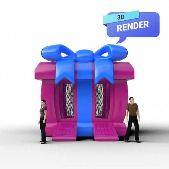 inflatable bounce house render real photo