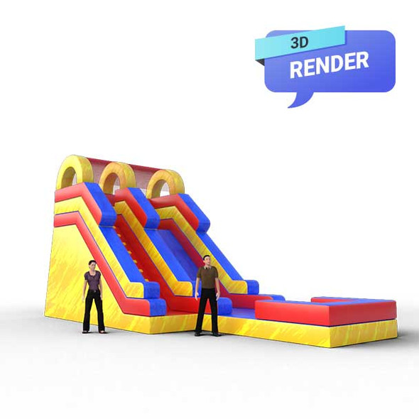 bounce house water slides render