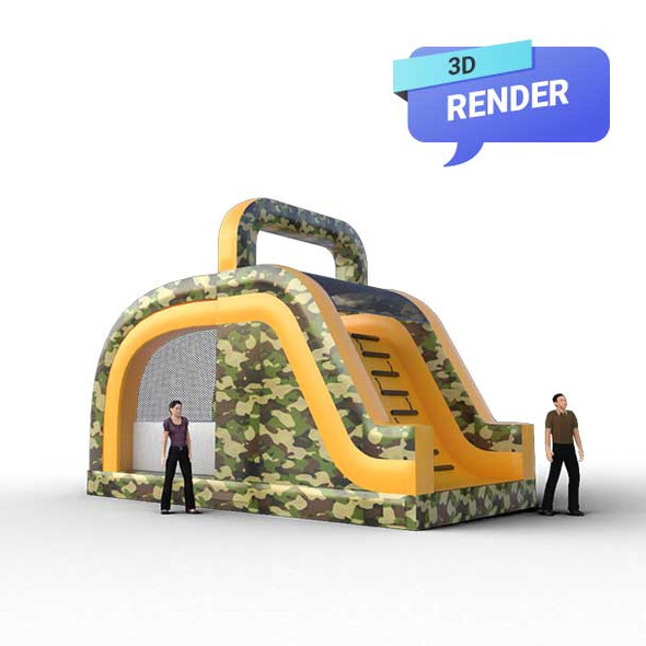 commercial inflatable obstacle course render