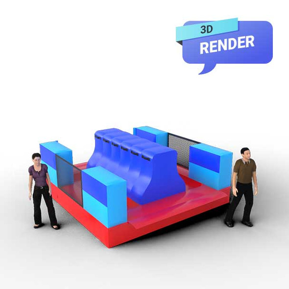 obstacle course bounce house for sale render