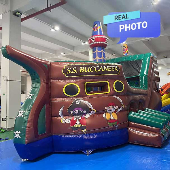 bounce house with slide pirate stile