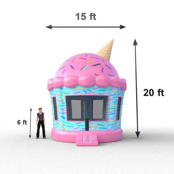 inflatables jumpers  Bounce Ice Cream Birthday measurements