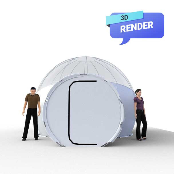 Inflatable Glamping bubble render