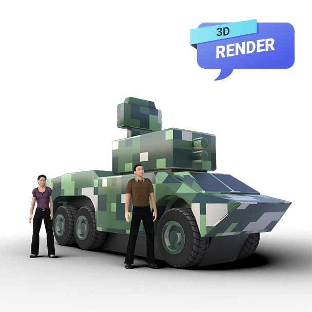 dummy himars HQ-7 Radar Defense Inflatable   Vehicle  Reference Image