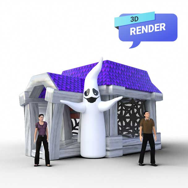 halloween bounce house render