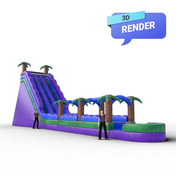 inflatable water slides for adults bounce house render