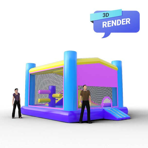commercial bounce house slide render