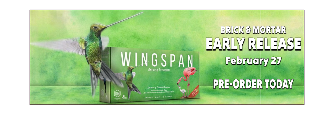Wingspan Americas Expansion box and pre-order banner