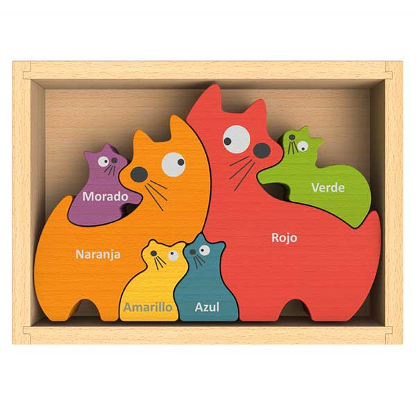 Cat Family Color Puzzle (Bilingual EnglishSpanish) Board Game Barrister
