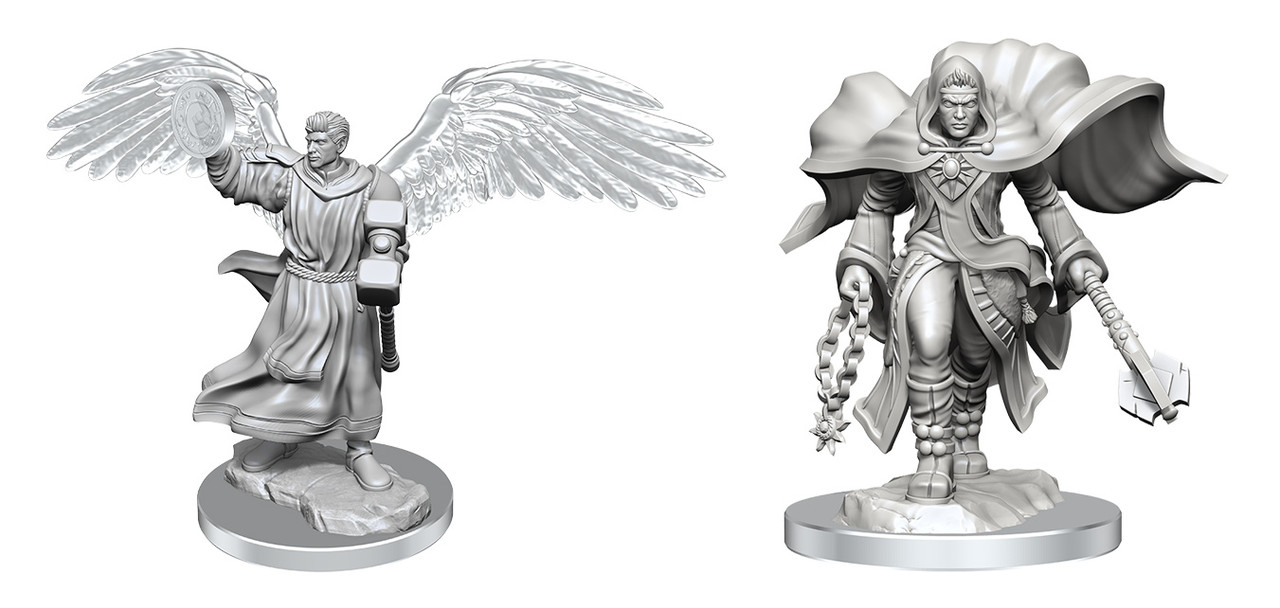 WizKids D&D Nolzur's Marvelous Miniatures – Clérigo Aasimar Masculino Sin Pintar, Figura De Fantasía Lista Para Pintar, Ideal Para D&D Y Coleccionistas