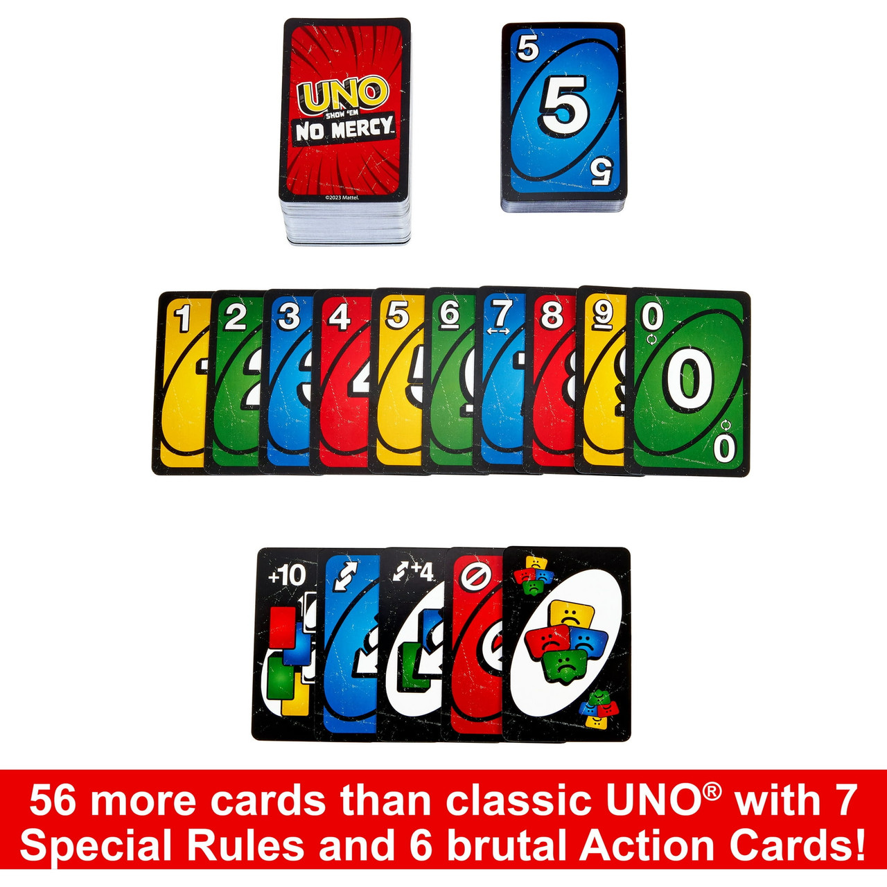 Mattel UNO Show em No Mercy Card Game, New, In hand, Ships ASAP