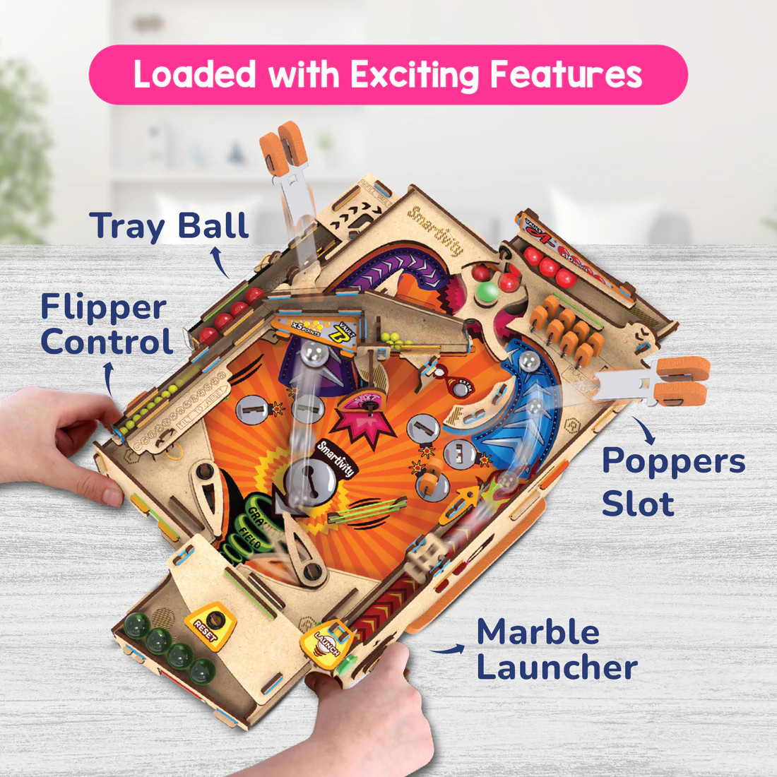Pinball Machine, Build-It-Yourself STEAM Kit - Board Game Barrister
