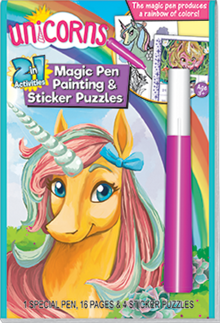 Unicorns 2in1 Magic Pen Activity Book - Board Game Barrister